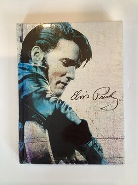 Elvis Presley Blue Portrait Hardcover Journal - Signature Design